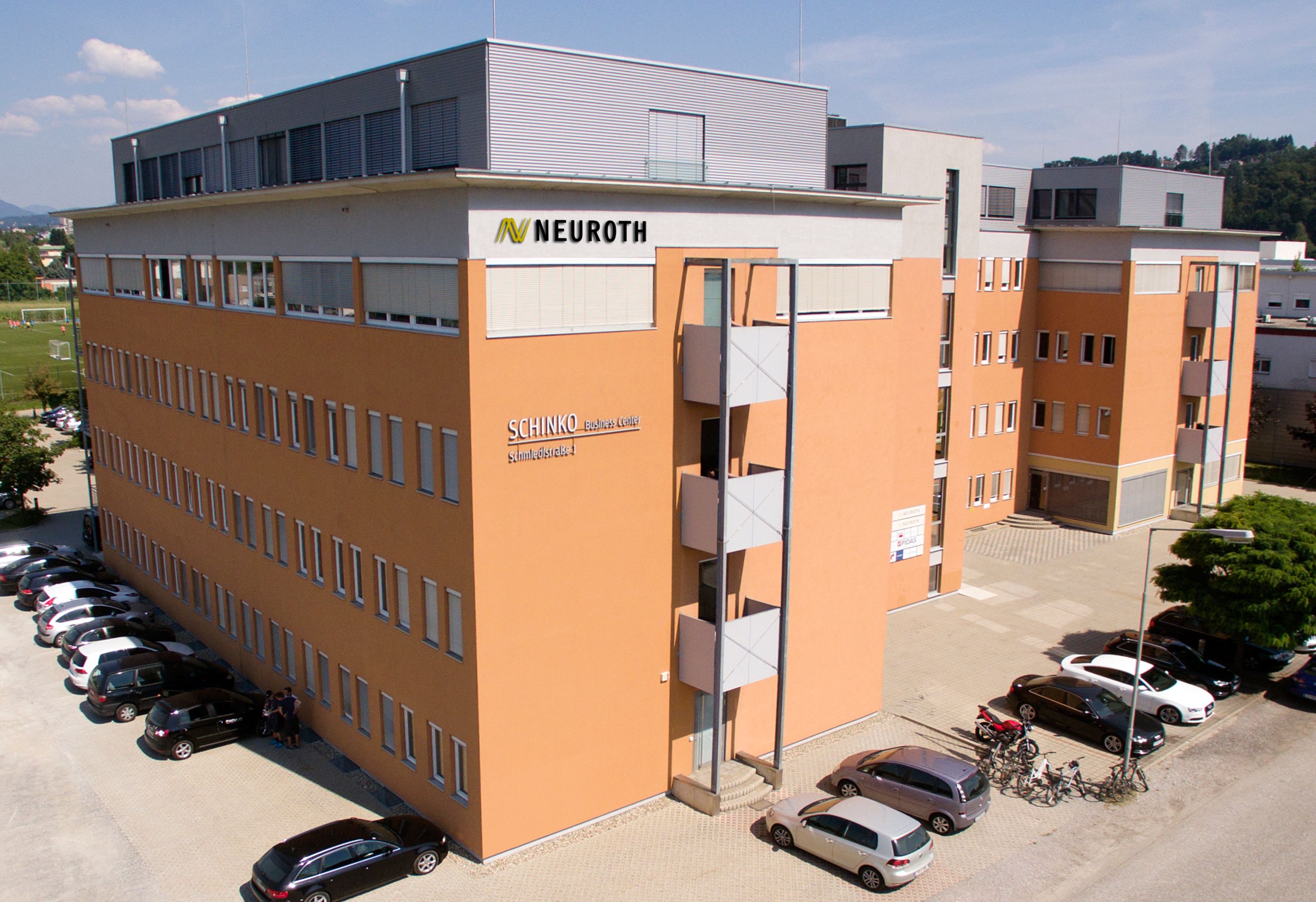 Luftaufnahme von der Neuroth-Zentrale in Graz